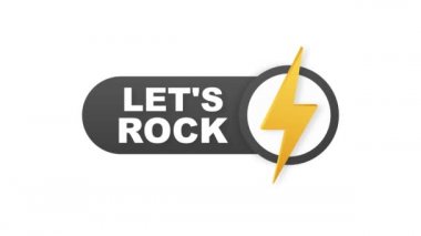 Let Rock posteri. Rock festivali ya da konser tasarımı için tipografik alıntı. Hareket grafikleri.