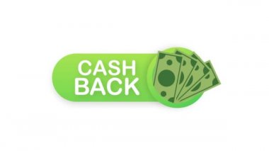 Para iade simgesi beyaz arkaplanda izole edildi. Nakit veya para iadesi etiketi. Hareket grafikleri.