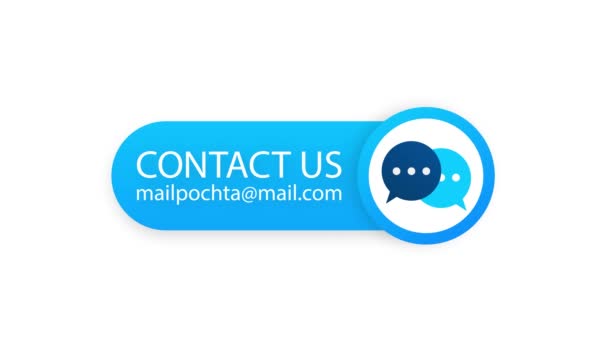 Contact Us Mail Label on backgraund. Motion graphics. — Stock Video