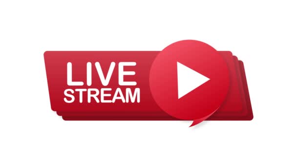 Live streaming logo, news and TV or online broadcasting. Motion graphics. — Stock Video