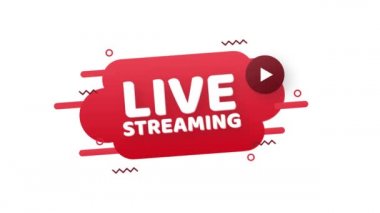 Canlı yayın logosu, haber ve televizyon veya online yayın. Hareket grafikleri.