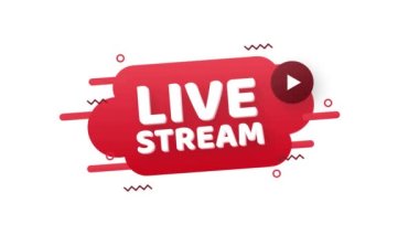 Canlı yayın logosu, haber ve televizyon veya online yayın. Hareket grafikleri.