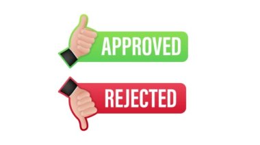 Etiket etiketi simgesi onaylandı ve reddedildi. Hareket grafikleri.