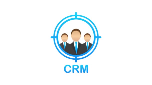 Concepto de gestión de relaciones con clientes. Organización de datos sobre trabajo con clientes, concepto de CRM. Gráficos en movimiento. — Vídeo de stock