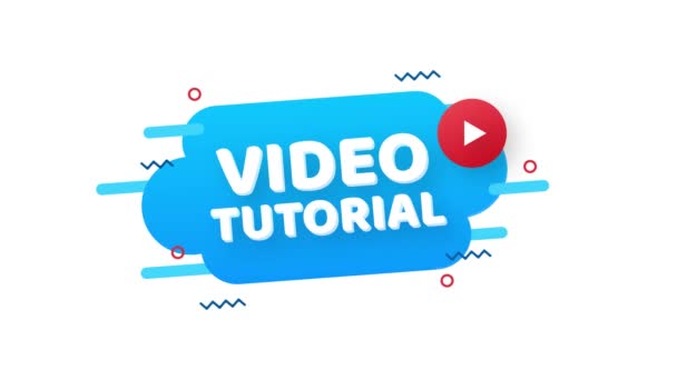 Video tutorial Pulsante, icona, etichetta emblema. Grafica del movimento. — Video Stock