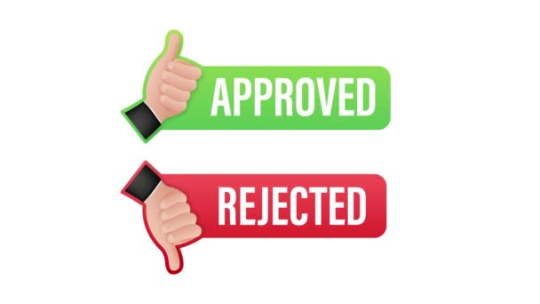 Approved and rejected label sticker icon. Motion graphics. — Stock Video