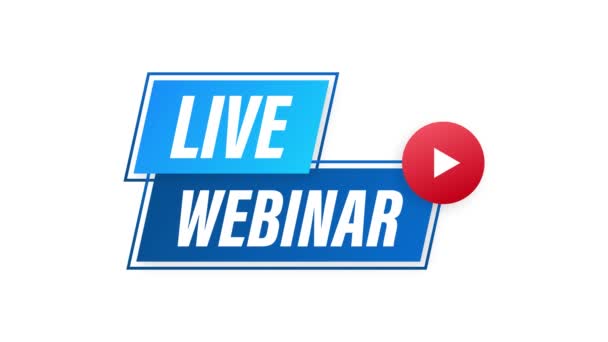 Live Webinar Button, icon. Motion graphics. — Stock Video