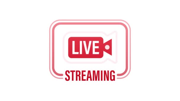 Live-Streaming-Logo, Nachrichten und TV oder Online-Übertragung. Bewegungsgrafik. — Stockvideo