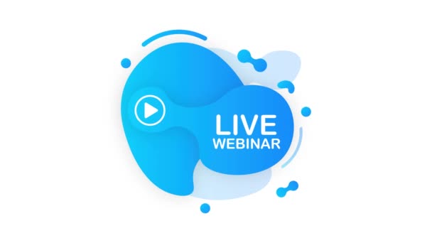 Live Webinar-knappen, ikonen. Rörlig grafik. — Stockvideo