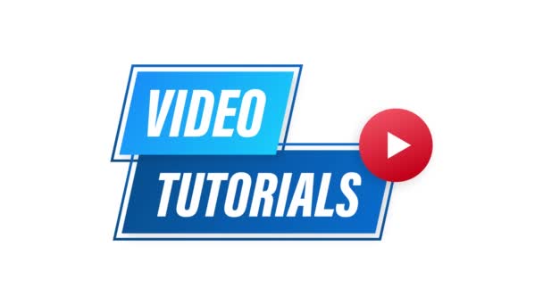 Video tutorials icoon concept. Studie en leerachtergrond, afstandsonderwijs en kennisgroei. Videoconferentie en webinar icoon, internet en video diensten. Bewegingsgrafiek. — Stockvideo