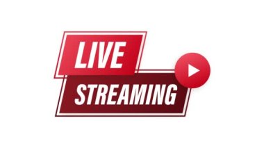 Canlı yayın logosu, haber ve televizyon veya online yayın. Hareket grafikleri.