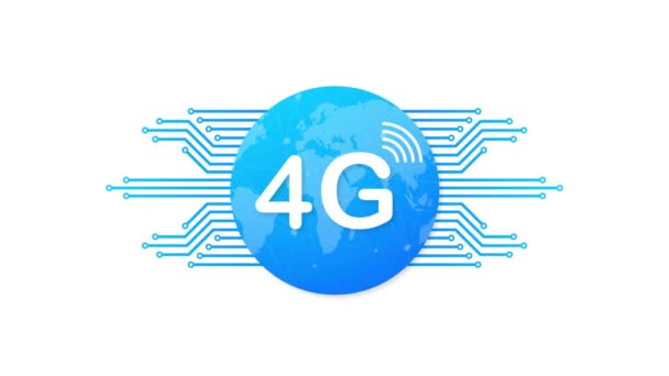 Tecnologia di rete 3g. Concetto di servizio di telecomunicazione mobile wireless. Modello di atterraggio del sito web di marketing. Grafica del movimento. — Video Stock