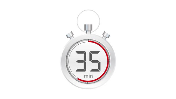 Los 35 minutos, el icono del cronómetro. Icono de cronómetro en estilo plano. Gráficos en movimiento. — Vídeos de Stock