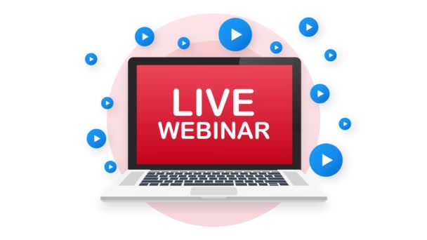 Live Webinar-Taste, Symbol. Bewegungsgrafik. — Stockvideo