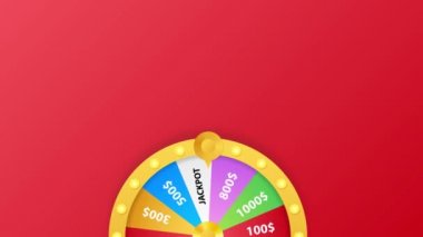 Rulet 3D servet. Oyun için çark serveti ve büyük ikramiye. Online kumarhane konsepti. İnternet kumarhanesi pazarlaması. Hareket grafikleri.