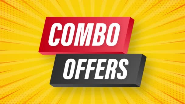 Combo offers banner design on white background. Motion graphics. — Stock Video