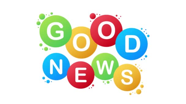 Good news. Word banner. Motion graphics. — Stock Video