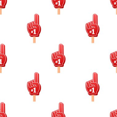 Parmakları havada vantilatör logosu. Bir numaralı numarayla el kaldırın. Vektör stok illüstrasyonu.