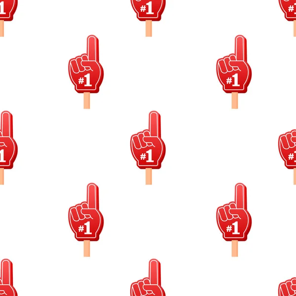 Fan λογότυπο χέρι με το δάχτυλο προς τα πάνω. Χέρι επάνω με τον αριθμό 1 μοτίβο. Εικονογράφηση διανύσματος. — Διανυσματικό Αρχείο