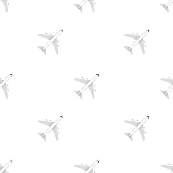 Patrón de avión blanco sobre fondo blanco. Ilustración de stock vectorial. — Vector de stock