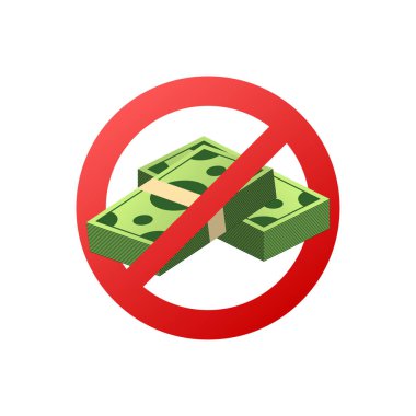 Kağıt tasarımı için parası olmayan soyut bir simge. Vektör illüstrasyonu.