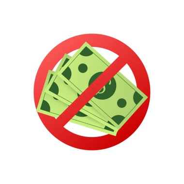 Kağıt tasarımı için parası olmayan soyut bir simge. Vektör illüstrasyonu.