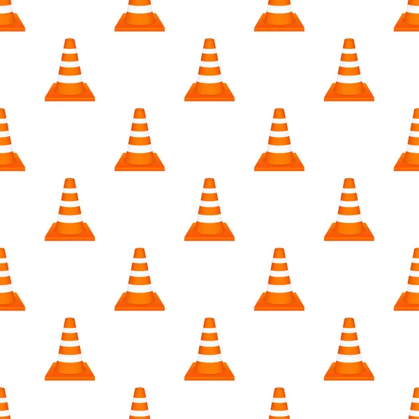 Πορτοκαλί κώνος κυκλοφορίας αυτοκινητόδρομο με άσπρες ρίγες pettern. Εικονογράφηση διανύσματος. — Διανυσματικό Αρχείο