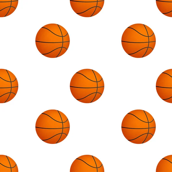 Patrón de pelota de baloncesto sobre fondo blanco. Ilustración vectorial. — Vector de stock