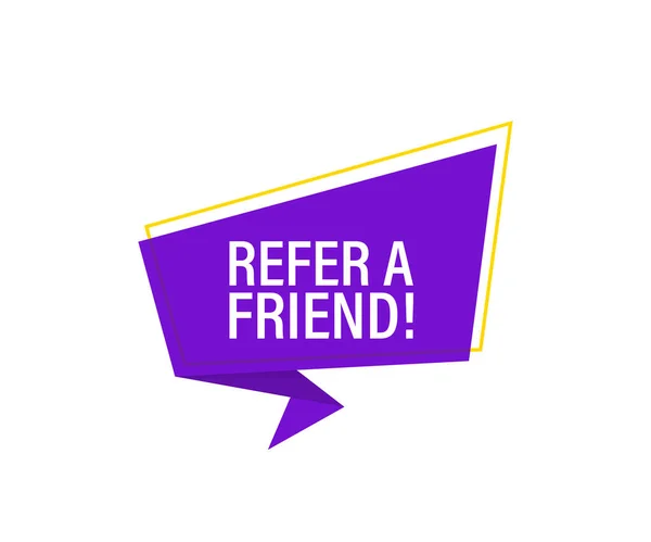 Refer a friend. Megaphone banner isolated on white background. Web design. Vector stock illustration. — Stock Vector