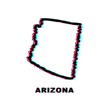 Arizona Federal Harita Hatası ikonu. Arizona ABD Federal Haritası animasyon taslağı. Vektör illüstrasyonu.