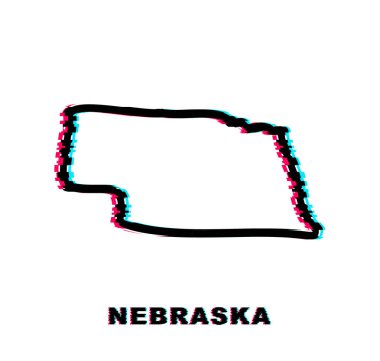 Nebraska ABD federal harita hatası ikonu. Vektör illüstrasyonu.