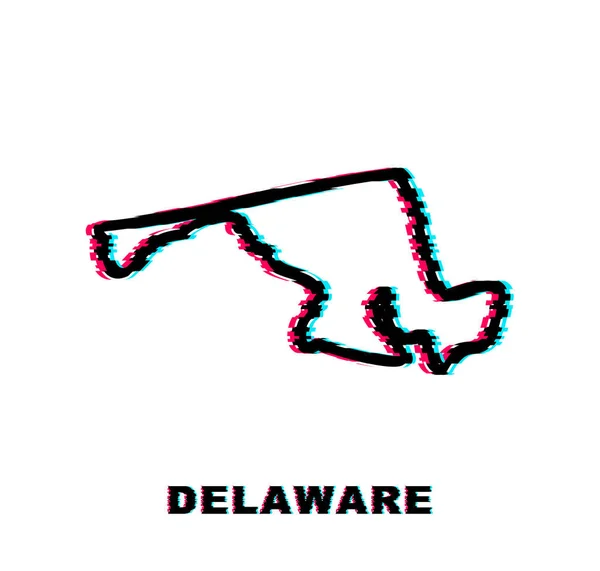 Delaware eyalet haritası hata özeti simgesi. Vektör illüstrasyonu. — Stok Vektör