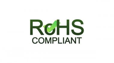 Yeşil RoHS. Logo, simge, etiket. Kaliteli marka iş simgesi. Hareket grafikleri