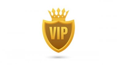 Siyah arka planda Vip etiketi. Hareket grafikleri