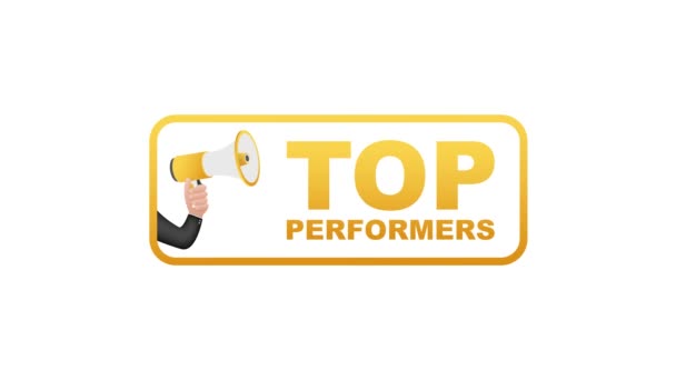 Top Performers. Badge, icoon stempel logo. Bewegingsgrafiek — Stockvideo