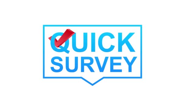 Quick survey Button, icon, emblem. Motion graphics — Stock Video