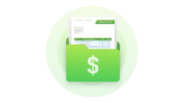 Faturalı kartvizit. Müşteri hizmetleri konsepti. Çevrimiçi ödeme. Vergi ödemesi. Fatura şablonu. Hareket grafikleri