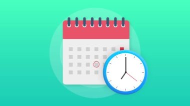 Takvim ve saat simgesi. Duvar takvimi. Önemli. Randevu tarihi. Hareket grafikleri.