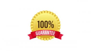 Kurdele 100 altın garantili. Bayrak satışı. İş çevresi. Onay simgesi. Hareket grafikleri