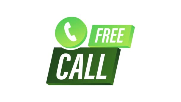 Free call. Information technology. Telephone icon. Customer service. Motion graphics. — Stock Video