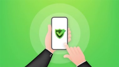 Akıllı telefondaki veri koruması, mahremiyet ve internet güvenliği. Hareket grafikleri