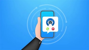 Robo-arama ile kartvizit. Cep telefonu. Robo çağrısı. Cpam. Hareket grafikleri.