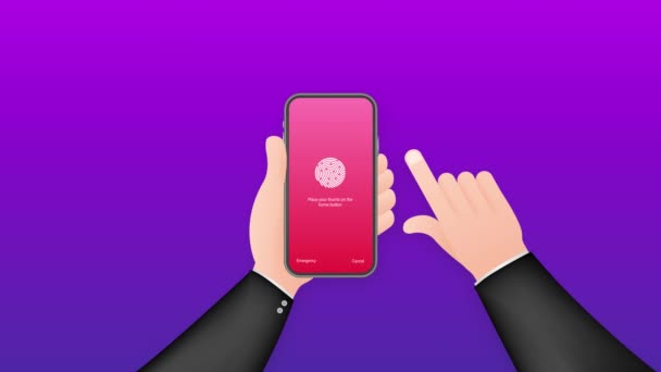 Screenlock Authentifizierung Passwort Smartphone Hintergrundvorlage. Illustration des Screenlock-Passworts zur Erkennung von Telefon-ID. Bewegungsgrafik — Stockvideo