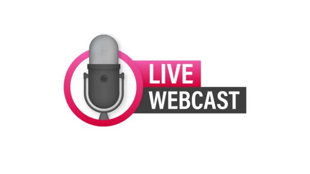 Live Webcast-Taste, Symbol, Emblem. Bewegungsgrafik — Stockvideo