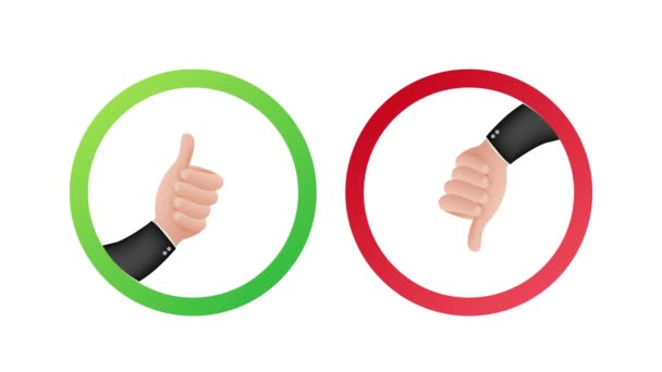 Yes and No thumb up. Feedback concept. Positive feedback concept. Choice button icon. Motion graphics — Stock Video