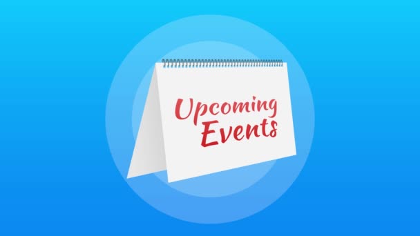 Upcoming events written on calendar. Advertising sign. Motion graphics — Stock Video