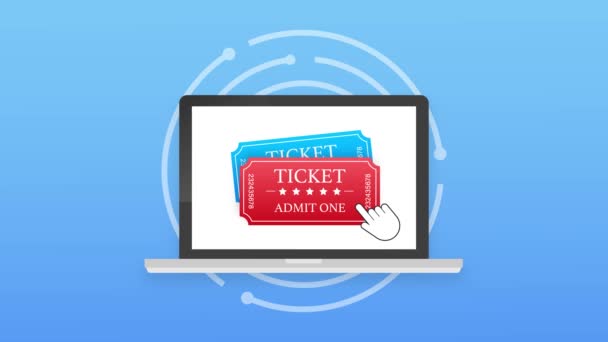 온라인으로 티켓을 구입하 십시오. 영화 온라인 티켓 주문 개념. 모션 그래픽 — 비디오