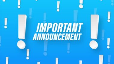 Konuşma balonunda önemli bir duyuru. Reklam tabelası. Hareket grafikleri