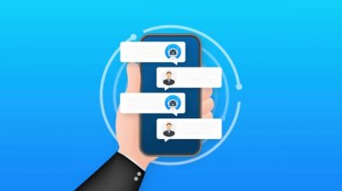 Robot simgesi. Robot tabela tasarımı. Chatbot sembolü konsepti. Ses destek robotu. Çevrimiçi destek robotu. Hareket grafikleri