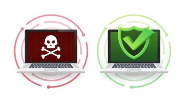 Siber saldırı. Balık oltası, dizüstü bilgisayar, internet güvenliği ile veri işleme. Veri koruması. Hareket grafikleri
